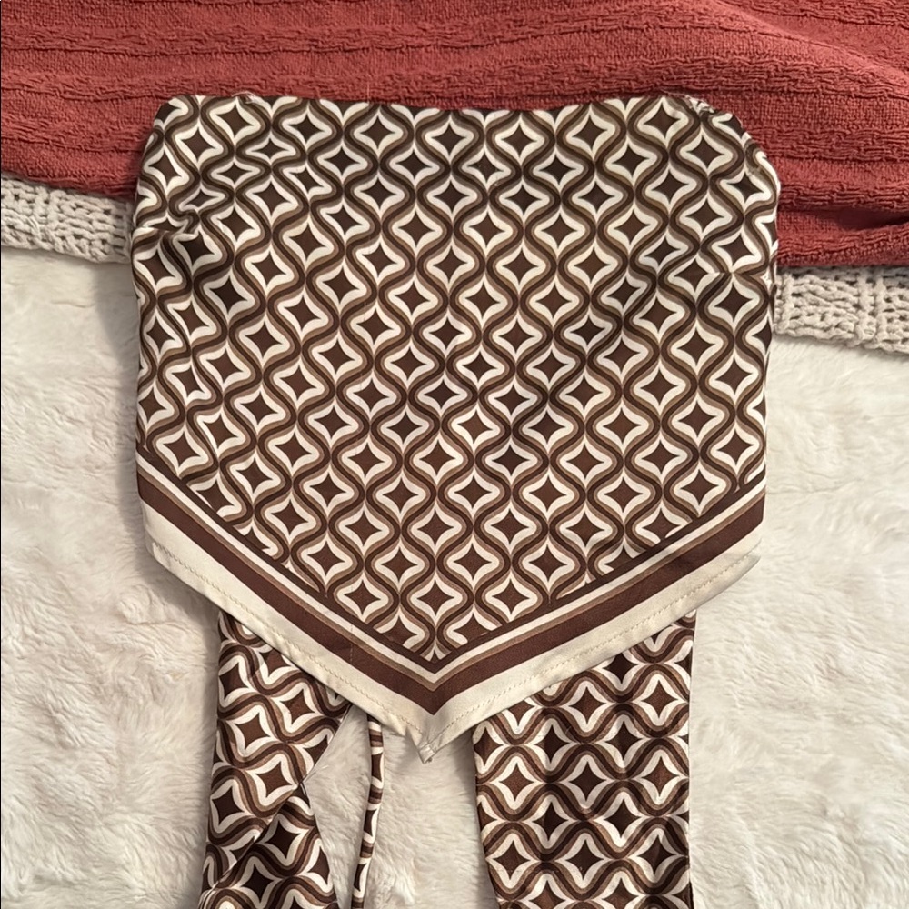 Geometric Brown and Cream Women's Jumpsuit
